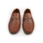 BROWN MOCCASIN WITH GOLDEN BUCKLE