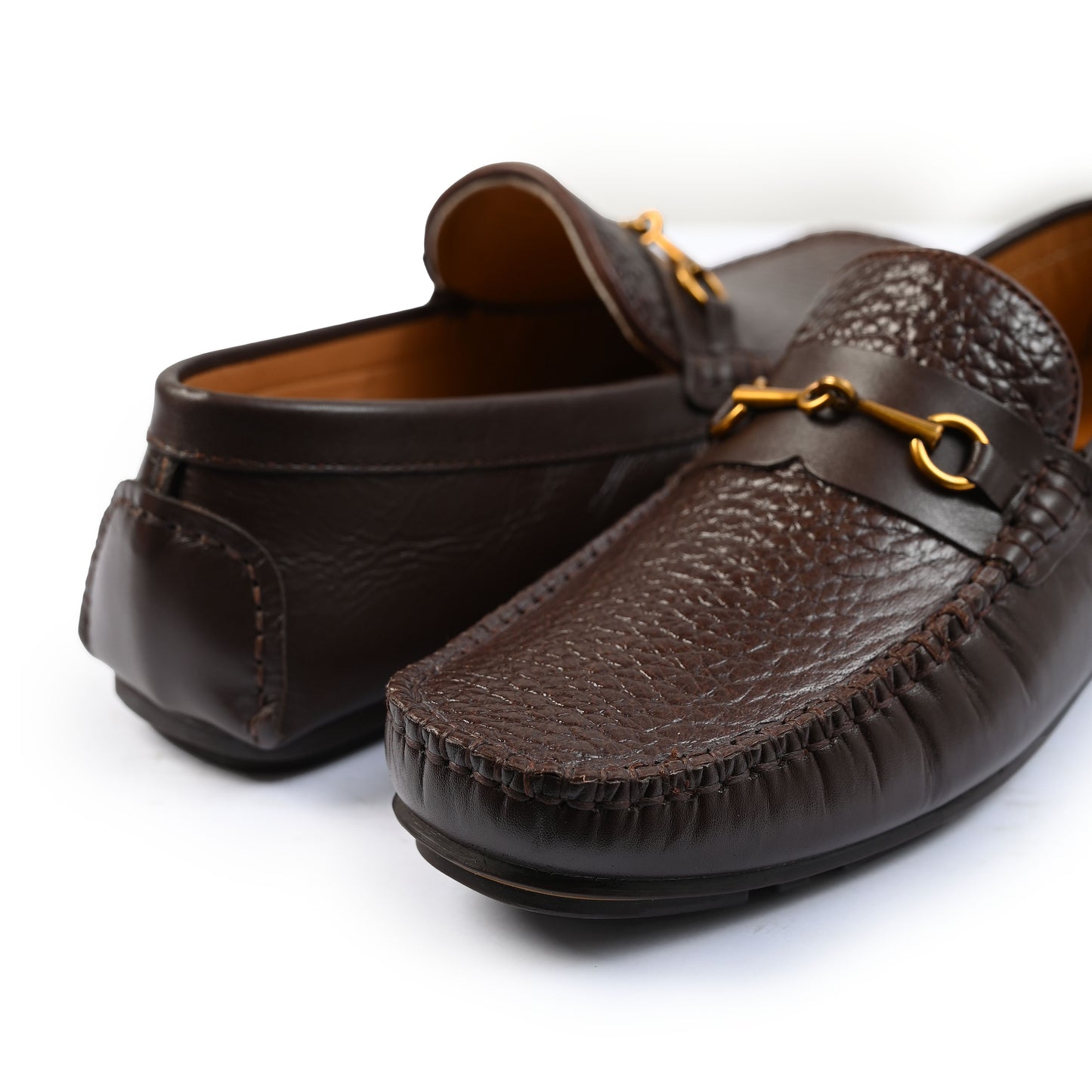 BLACK PEBLE GRAIN LEATHER MOCCASIN