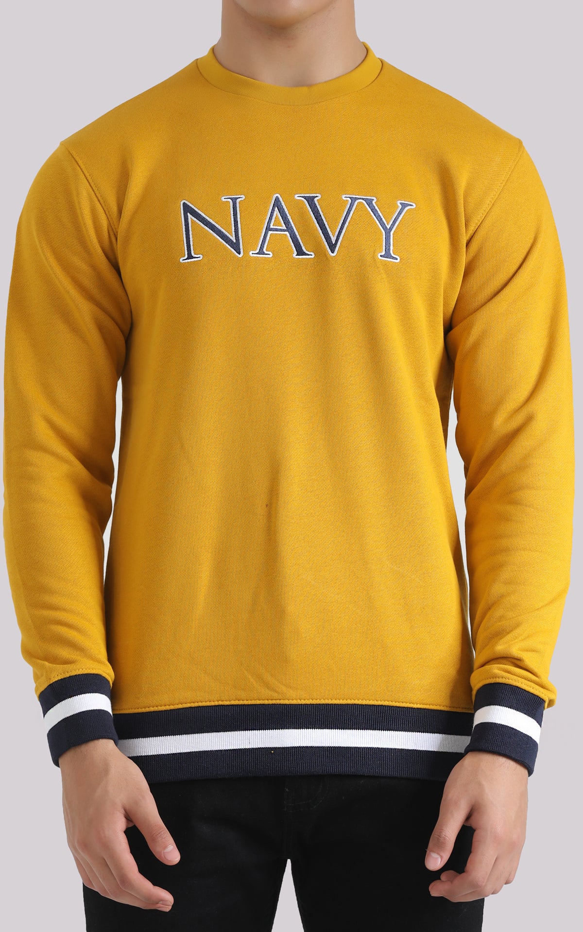NAVY EMBROIDED SWEAT SHIRT