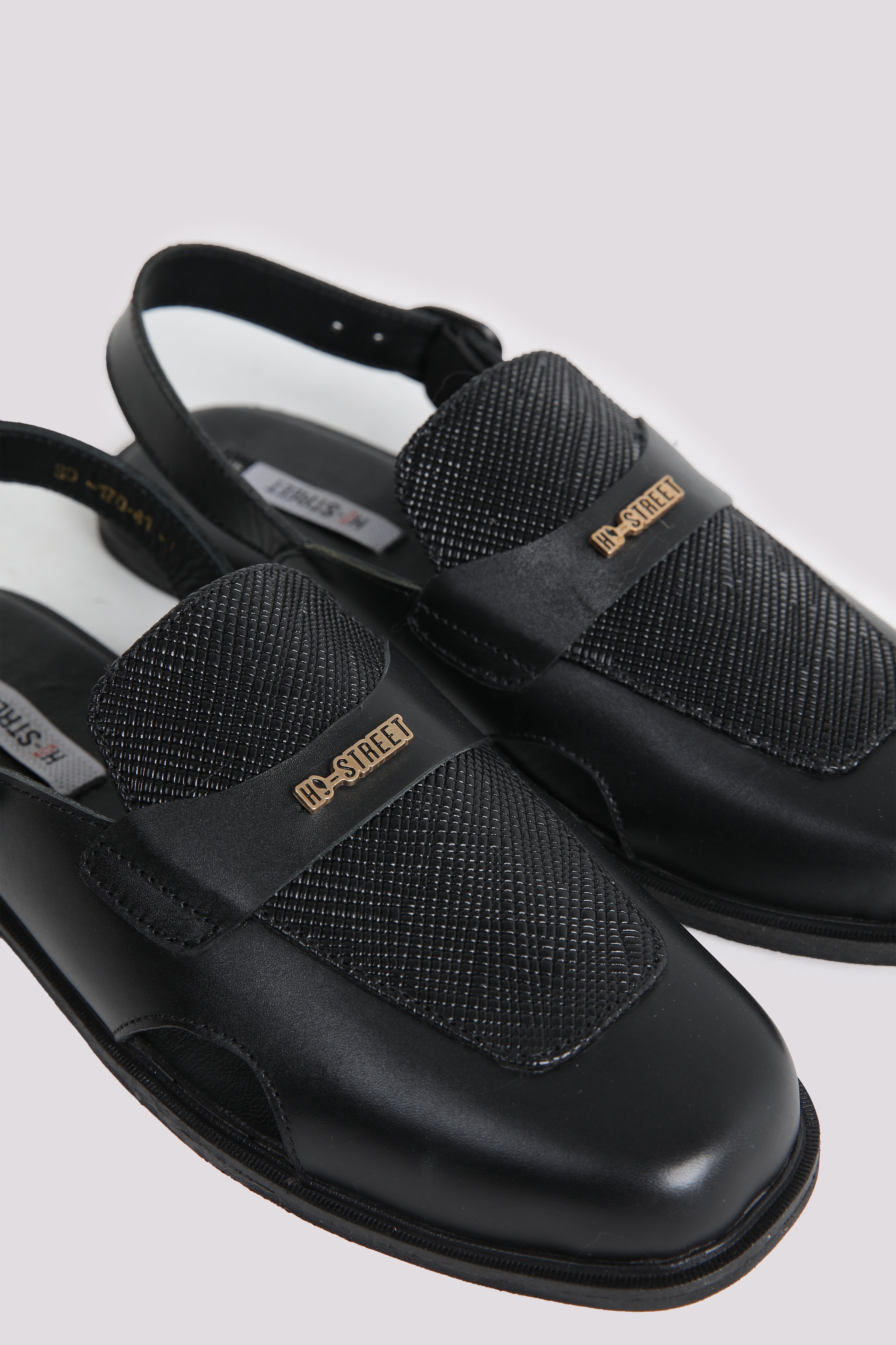 Black Snaffle Leather Sandal