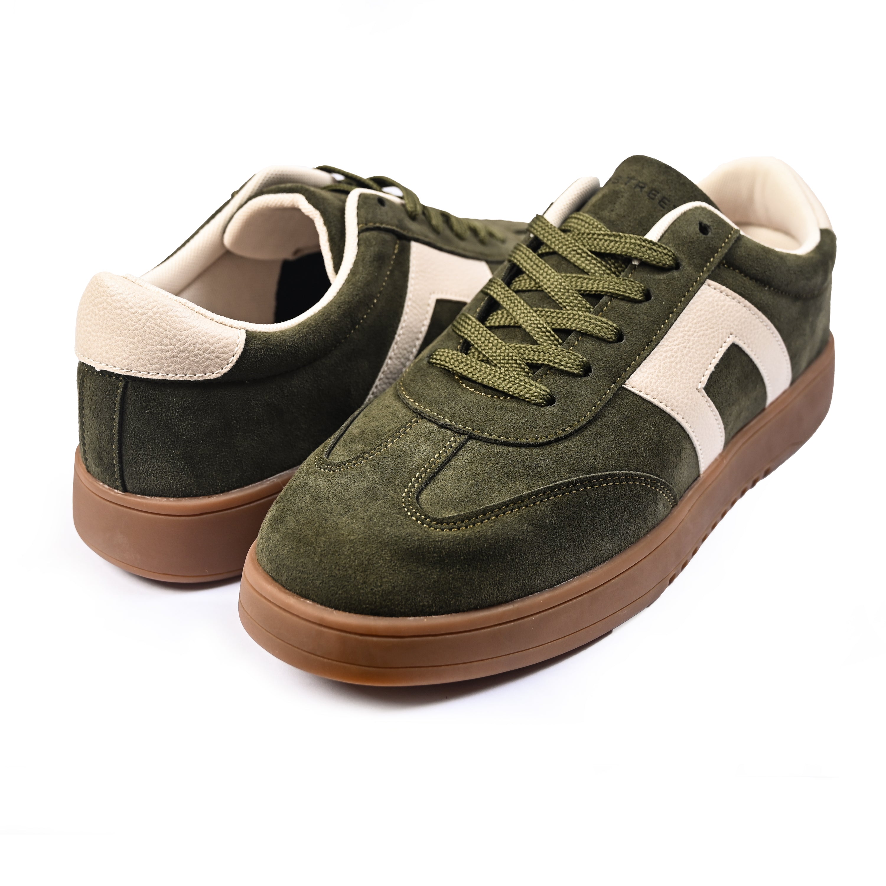 OLIVE SUEDE RETRO SNEAKER