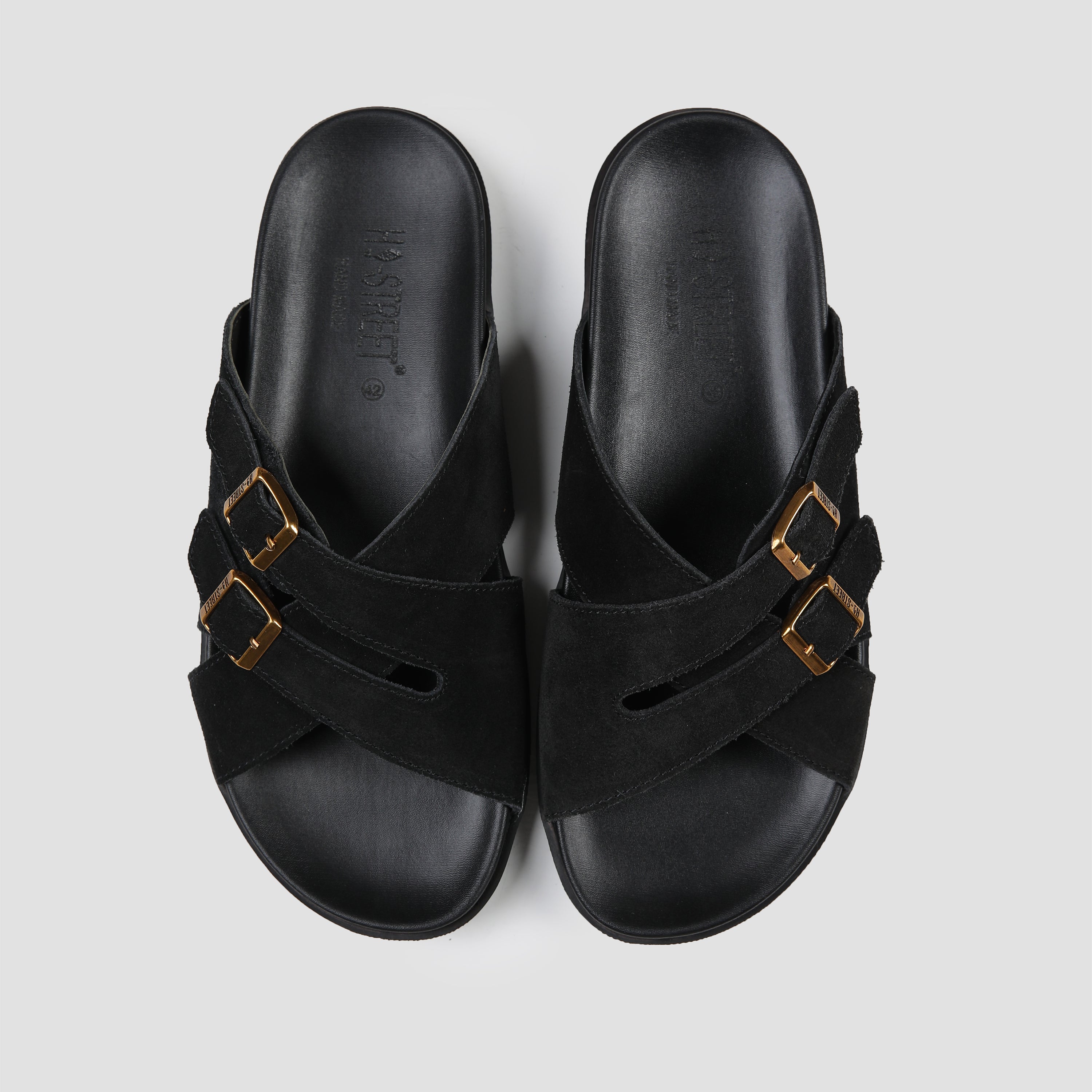 DOUBLE BUCKLE SUEDE SLIPPER