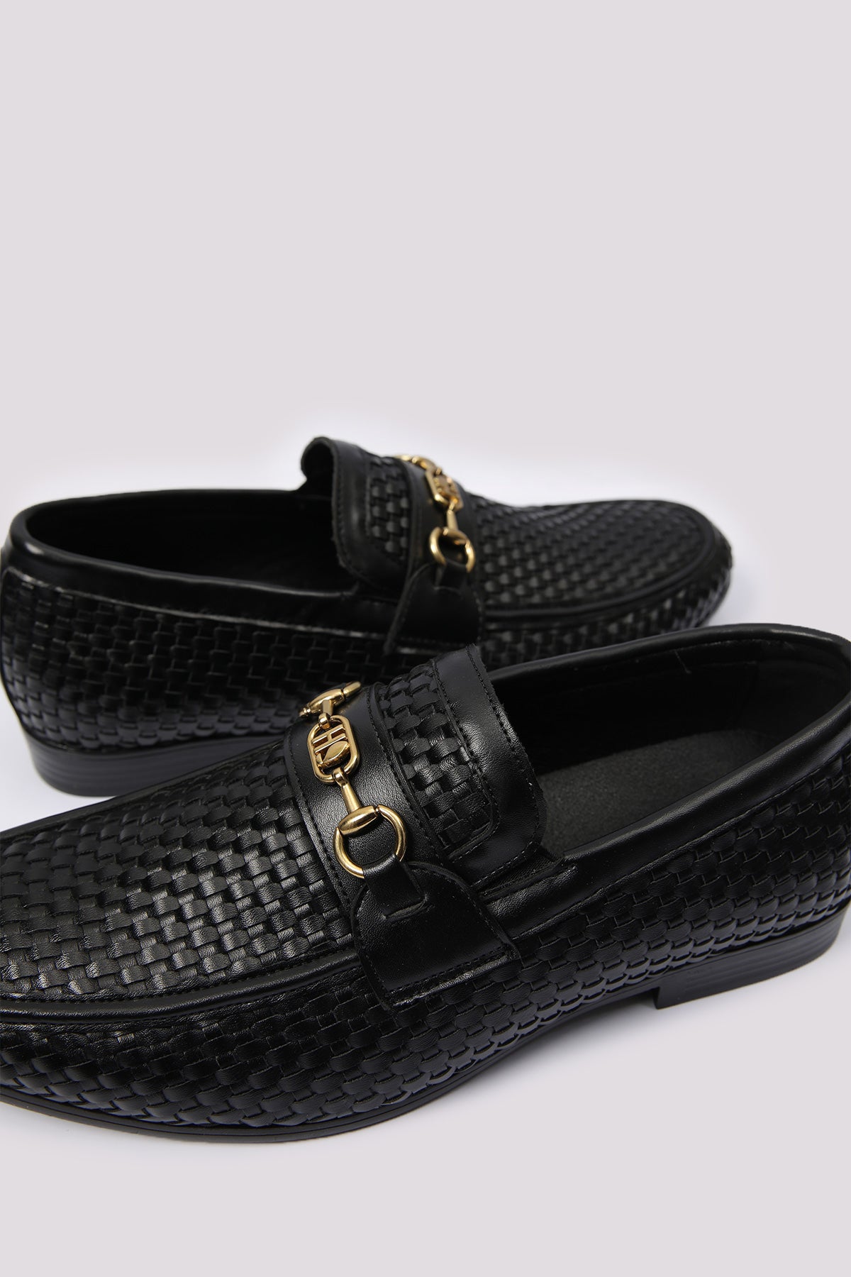 BLACK BRAIDED SNAFFLE LOAFER