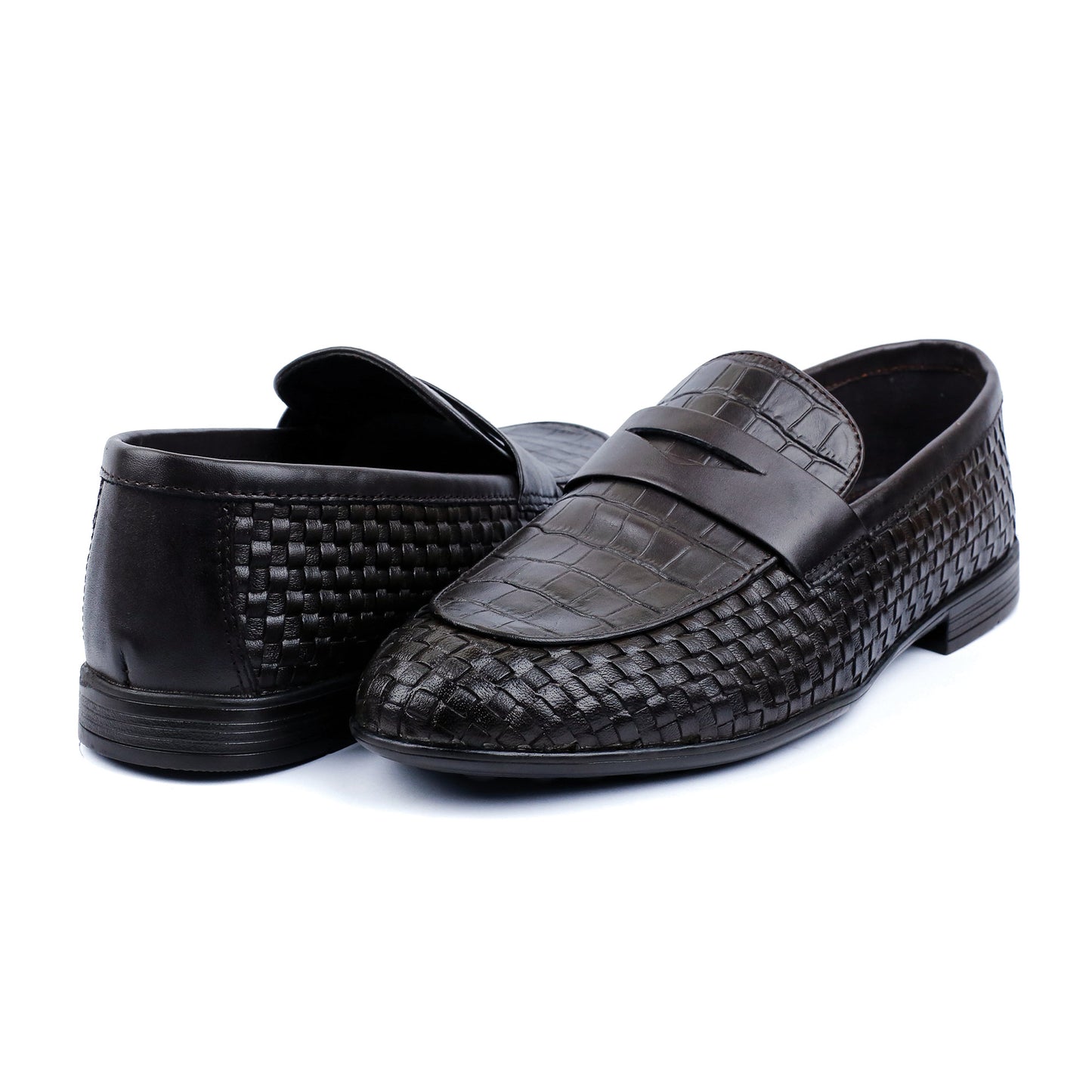 TEXTURED LEATHER BROWN SHOES