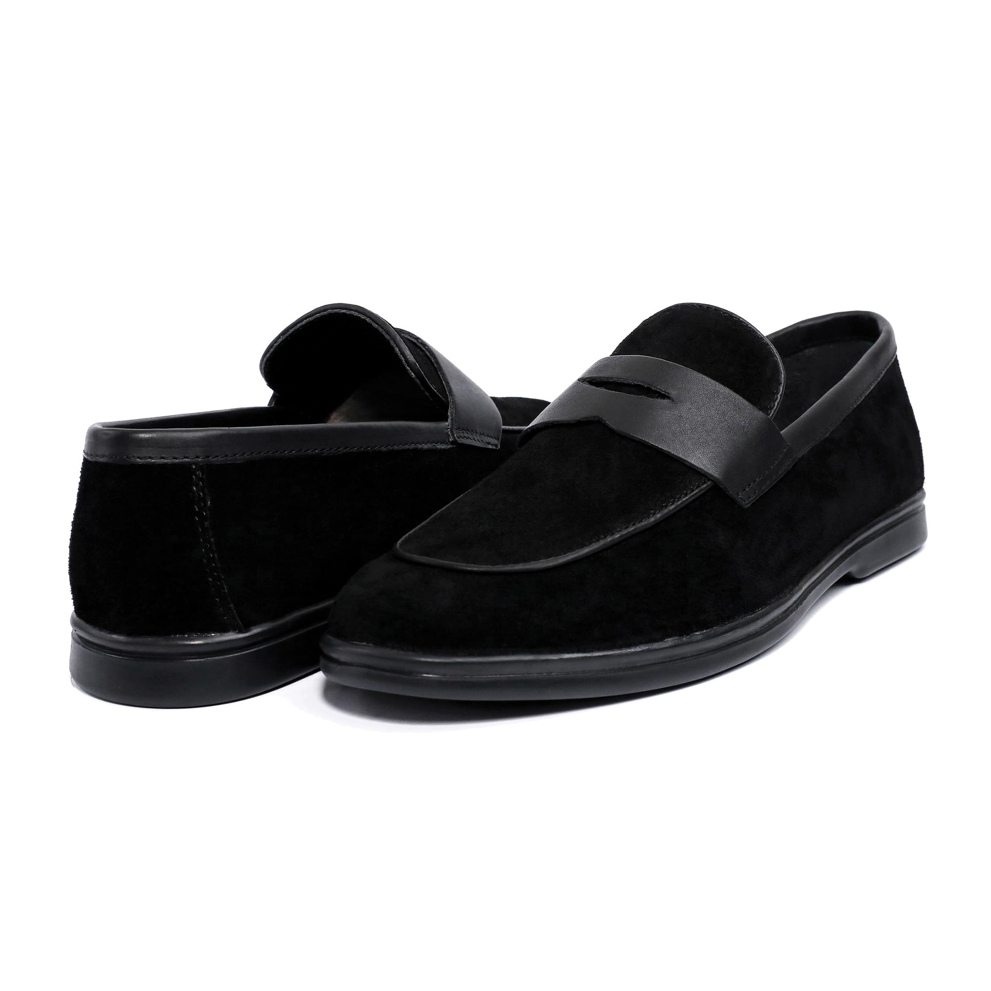 BLACK SUEDE LEATHER LOAFERS