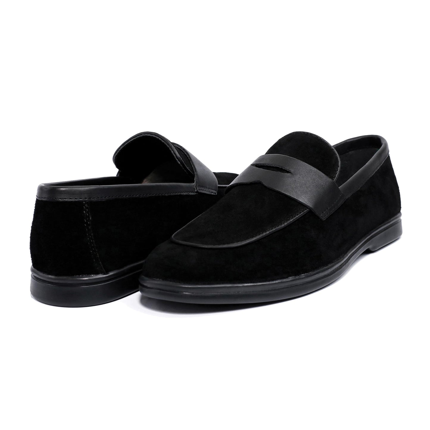 BLACK SUEDE LEATHER LOAFERS