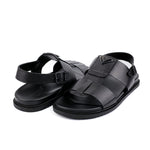 BLACK ANILINE LEATHER SANDAL
