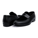 BLACK SPLIT LEATHER SHOES