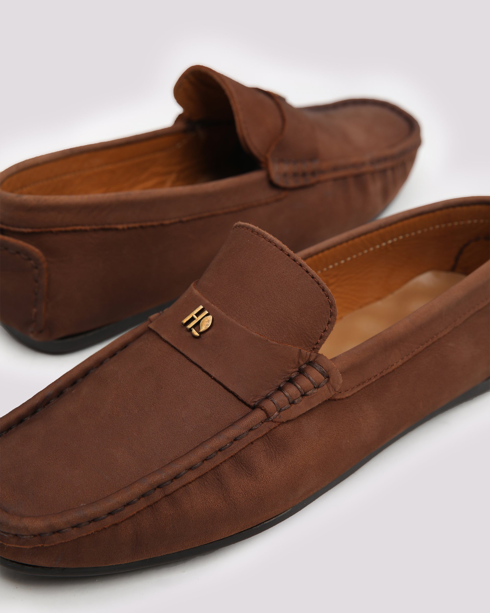 Suede Loafer With Penny Strap