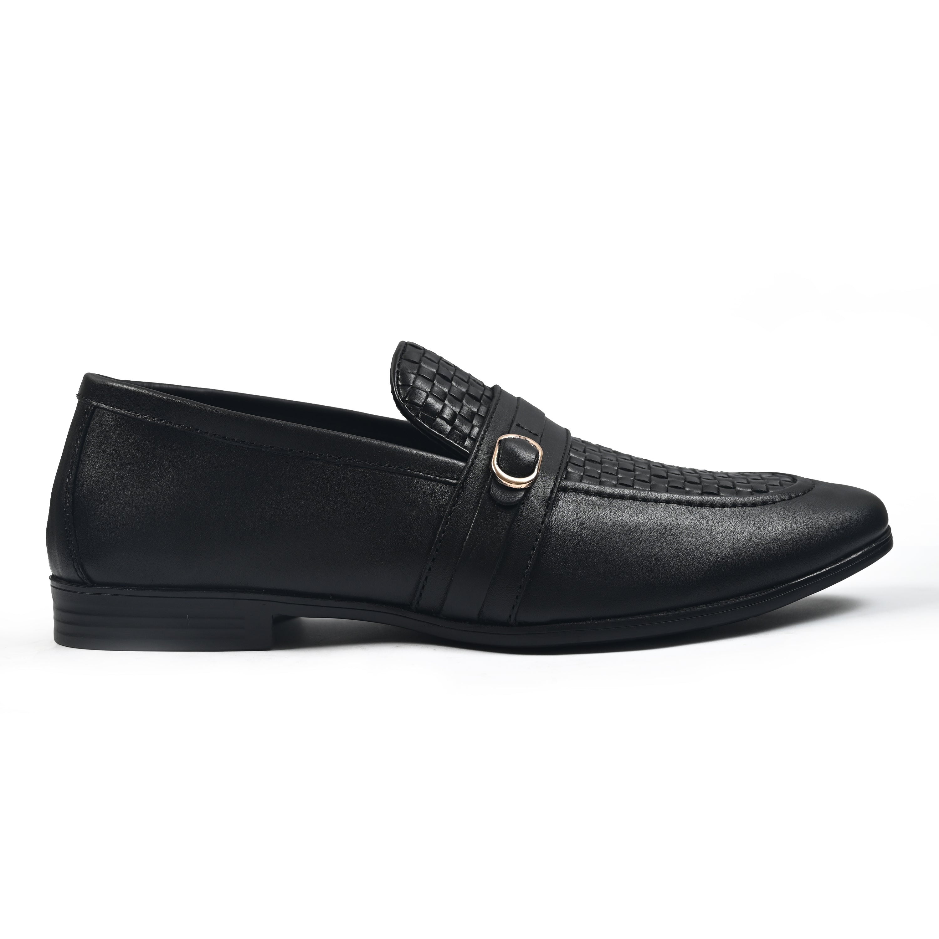 BLACK BRAIDED LEATHER SHOES