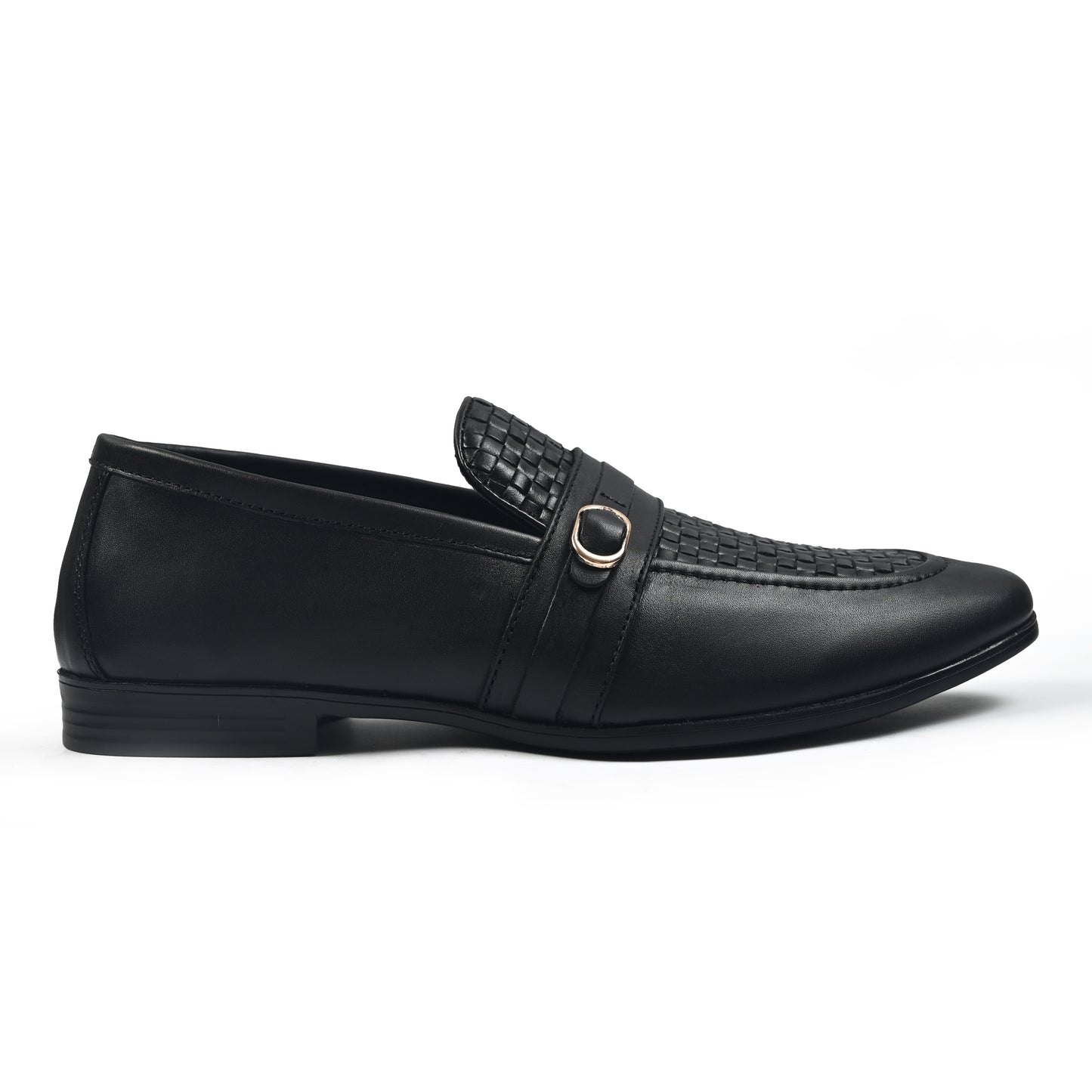 BLACK BRAIDED LEATHER SHOES