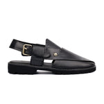 BLACK LEATHER TRADITIONAL SANDAL