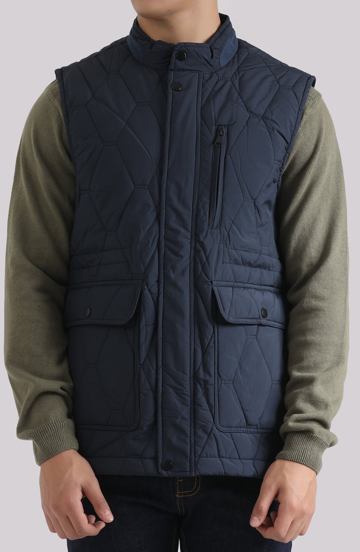 NAVY PUFFER GILET