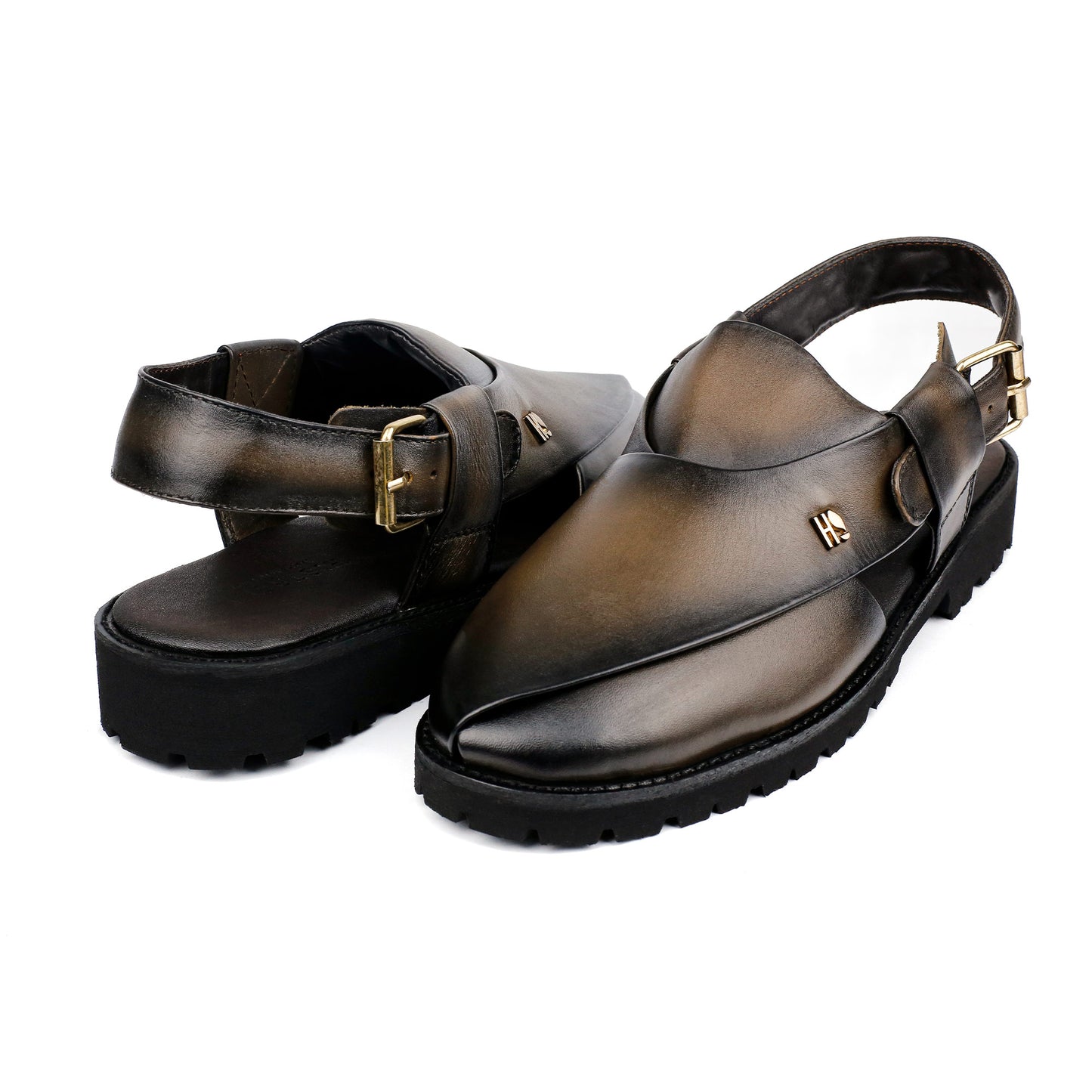 TWO TONE LEATHER SANDAL