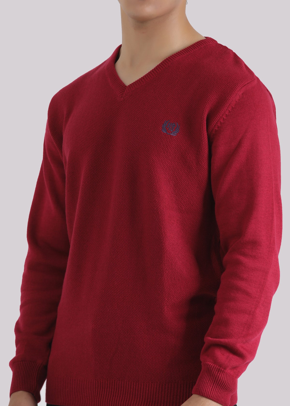 RED BASIC KNIT SWEATER