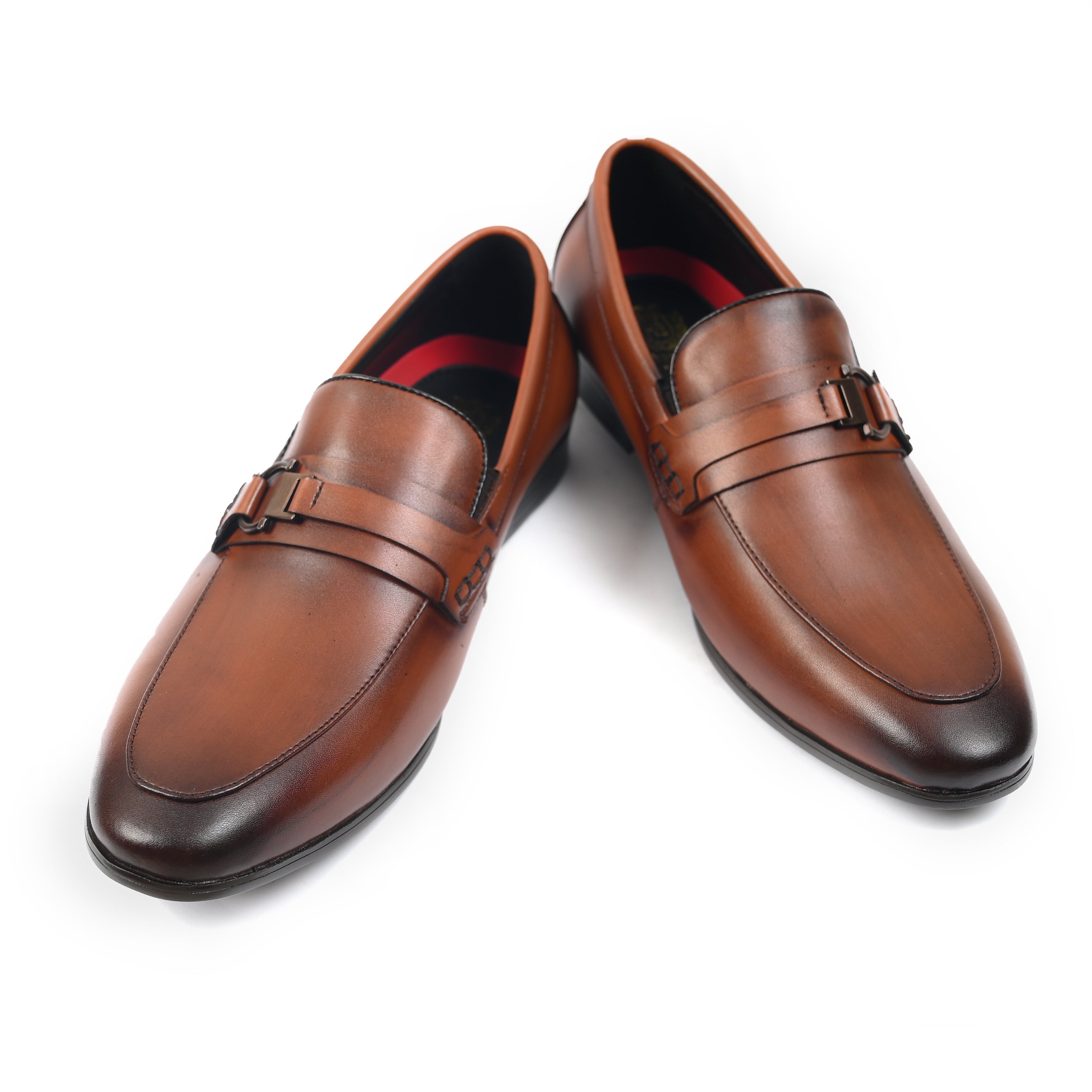 BROWN LEATHER BUCKLE SHOES