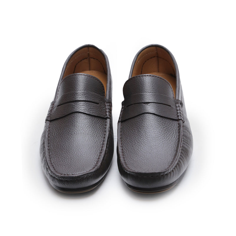 BROWN MILT LEATHER MOCCASIN