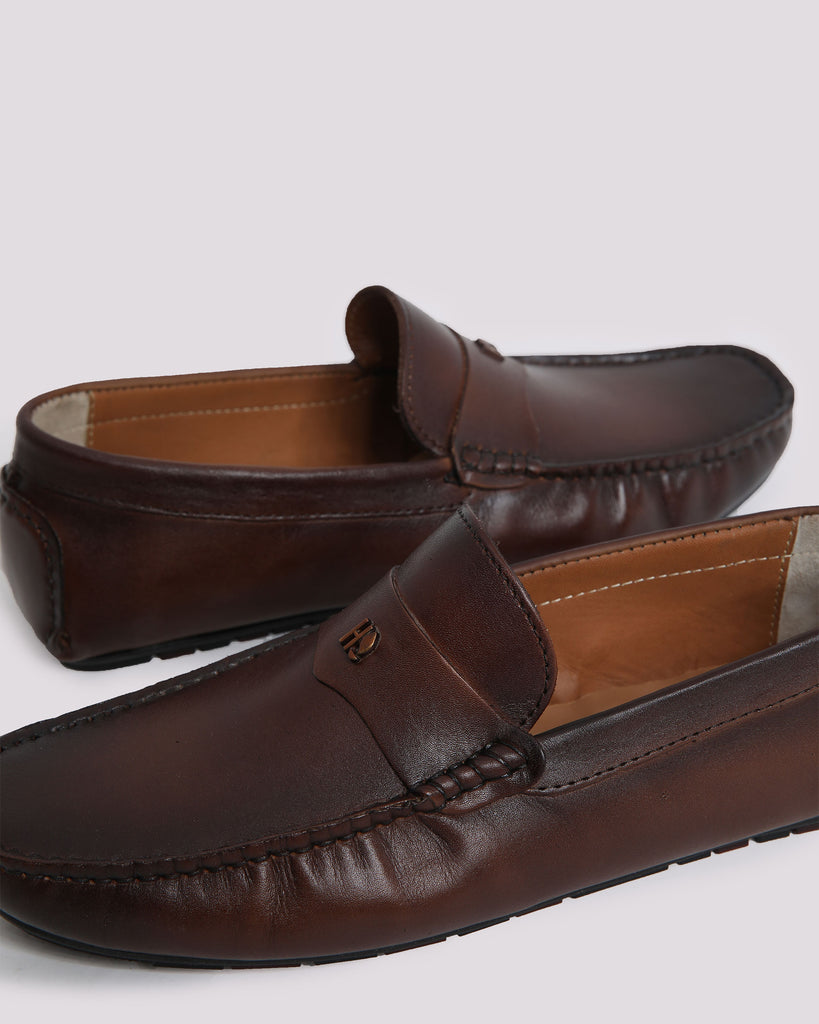 TWO TONE LEATHER MOCCASINS