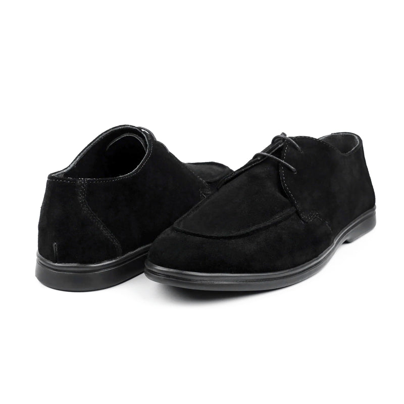 BLACK SUEDE LACE UP SHOES