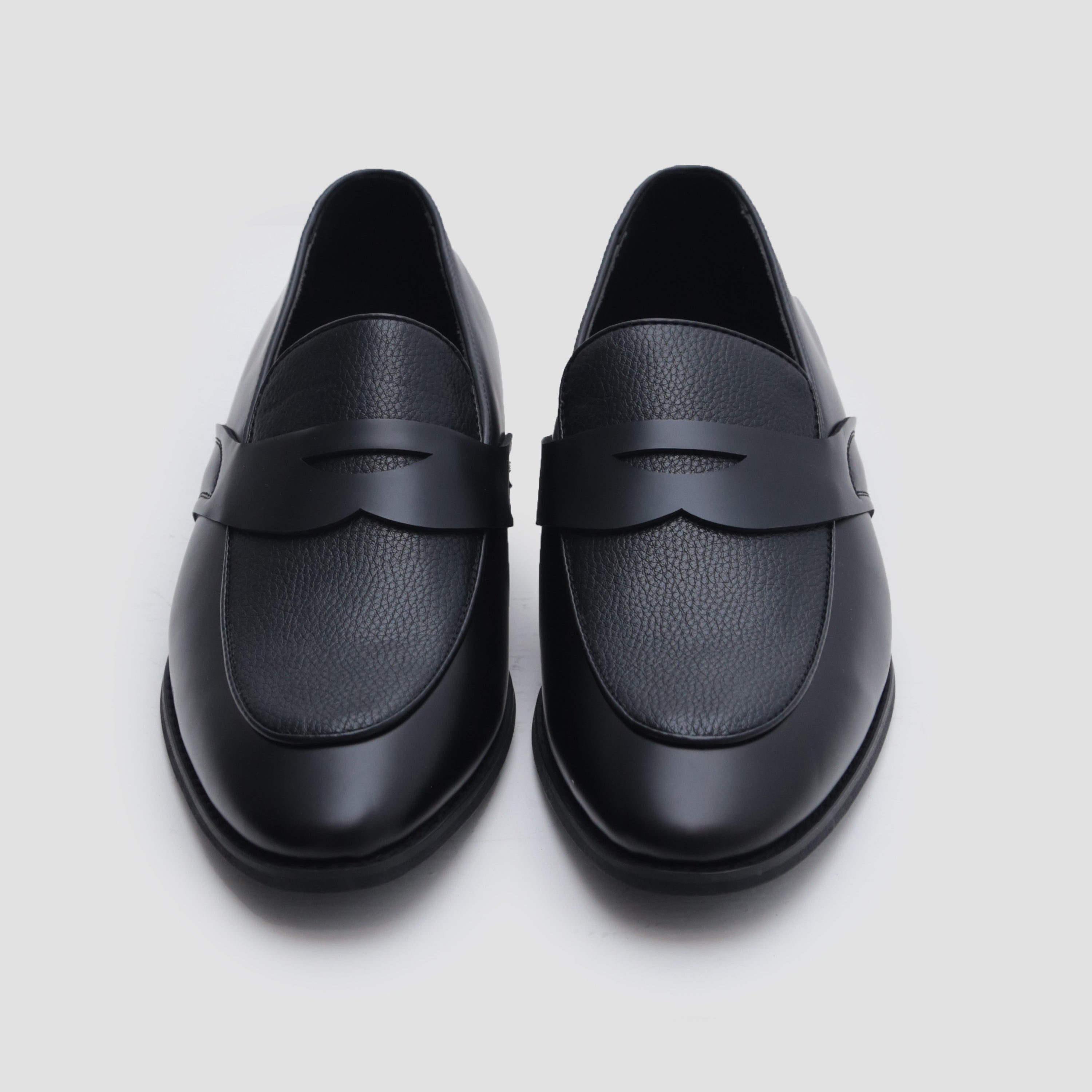 BLACK MILT TEXTURED SHOES