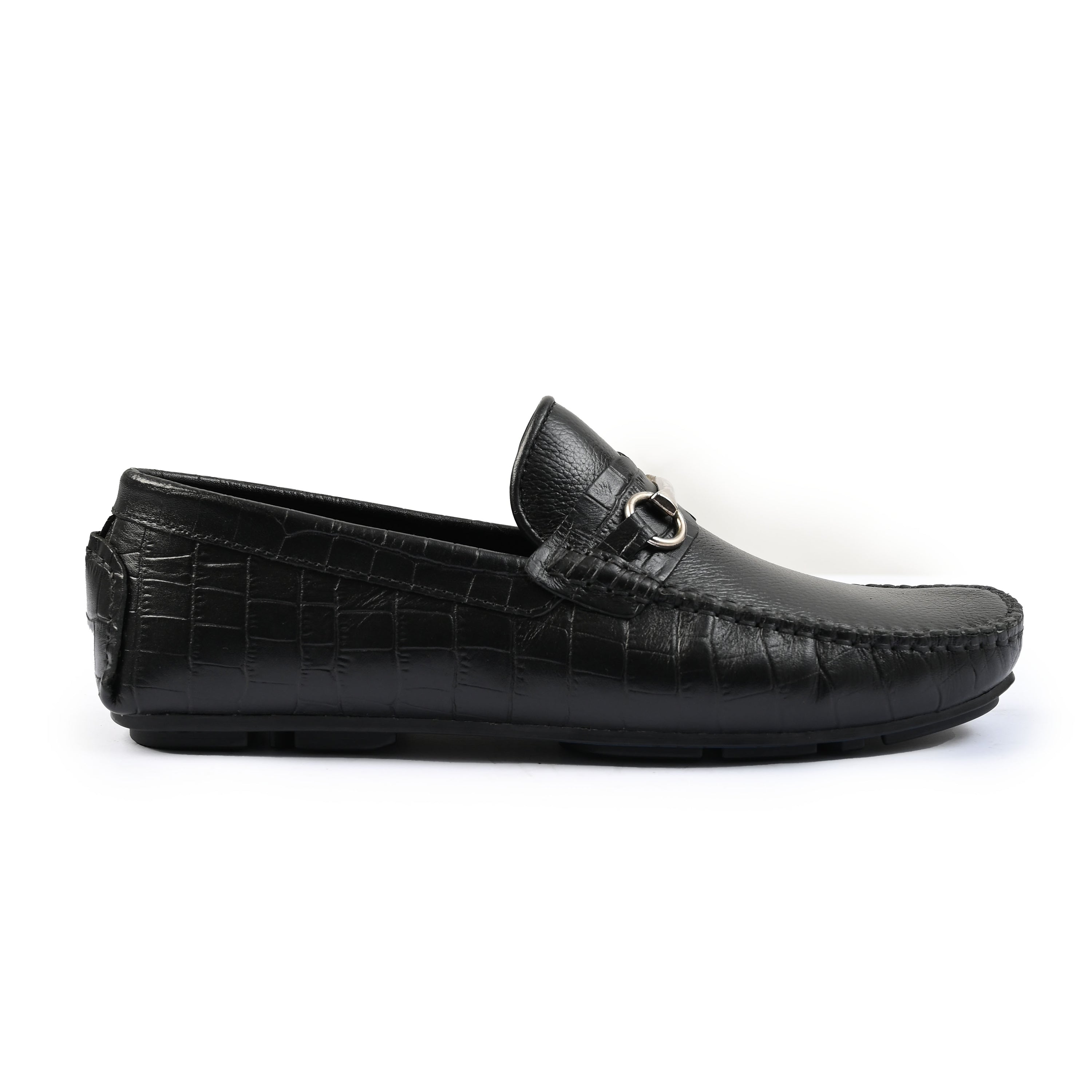 BLACK LEATHER MOCCASIN