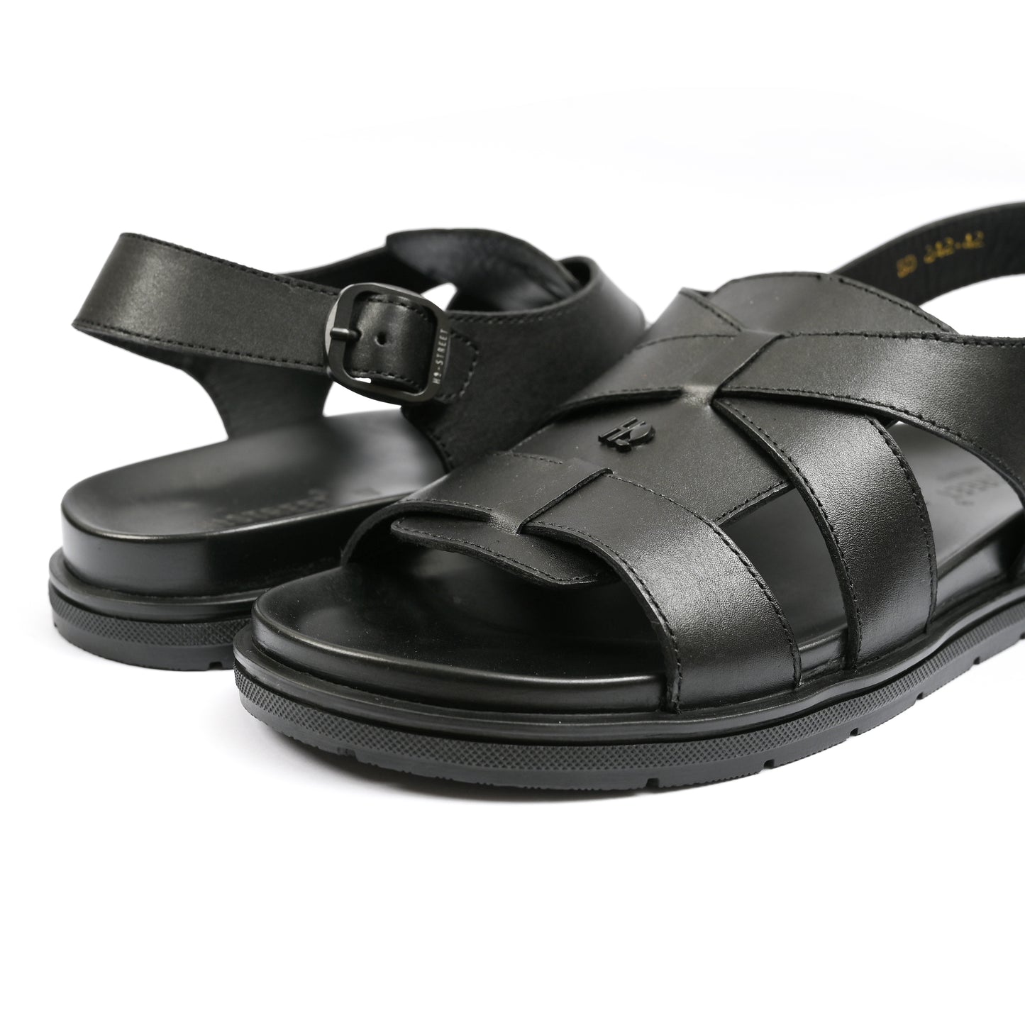 BLACK LEATHER EVA SANDAL