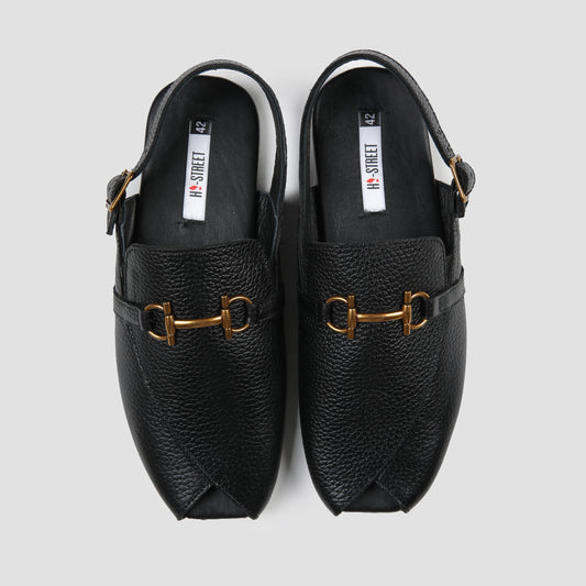 BLACK COMFORT LEATHER SANDAL