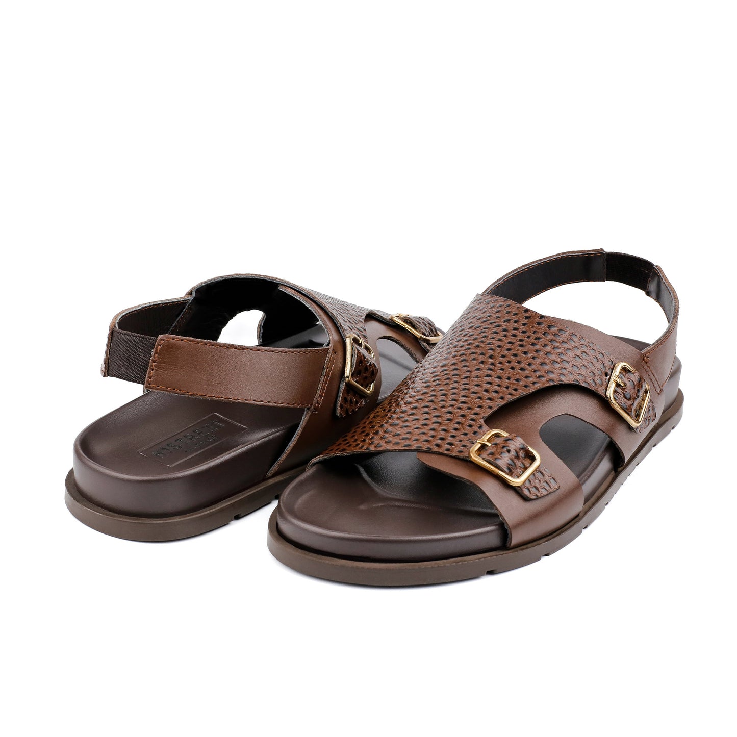 DOUBLE BUCKLE LEATHER SANDAL