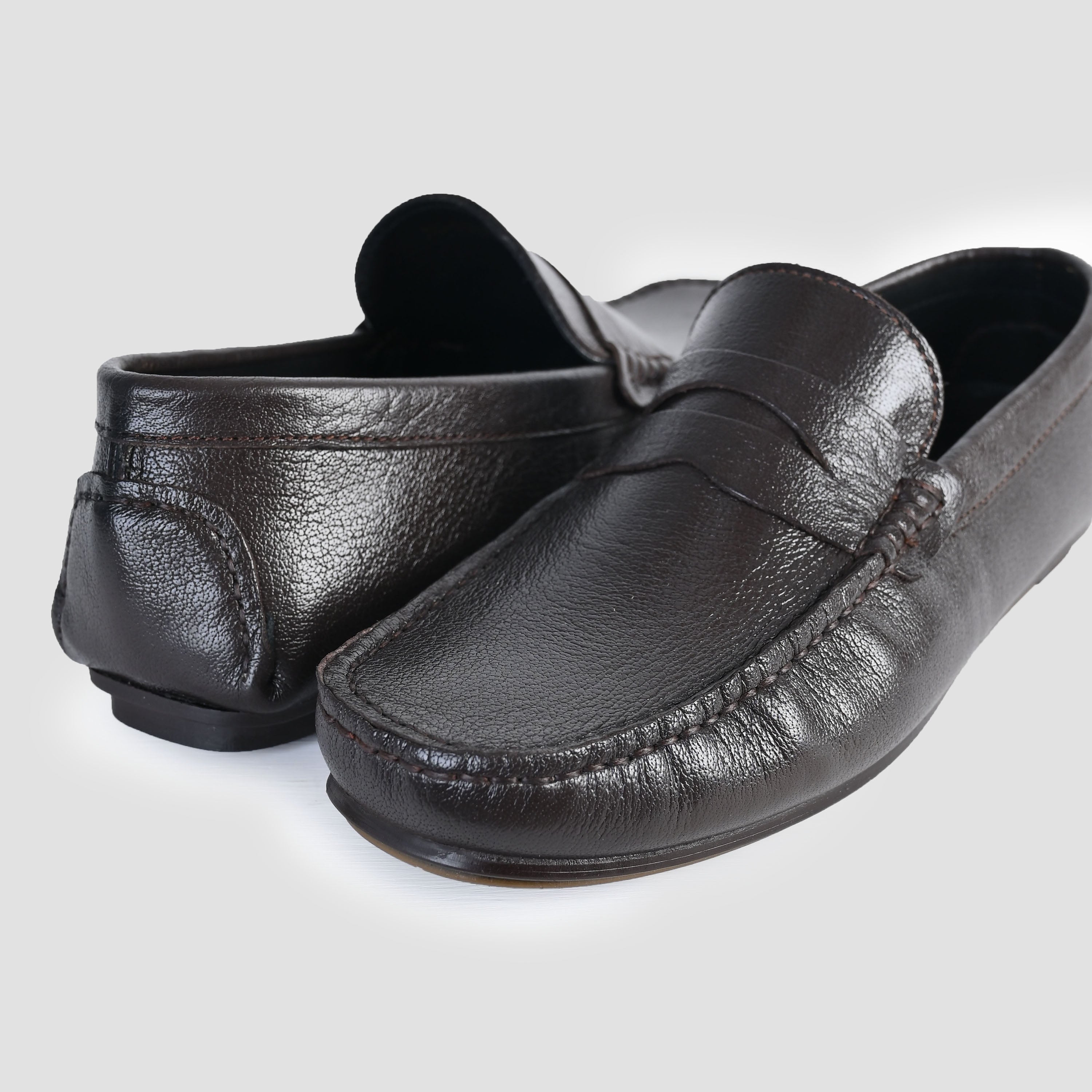 COFFEE SOFT LEATHER SHOES