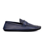 NAVY TWO TONE LEATHER LOAFERS