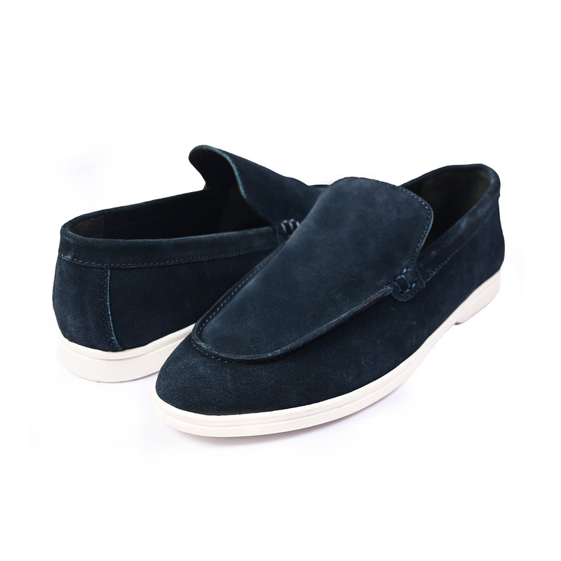 NAVY SUEDE OLD MONEY SHOES