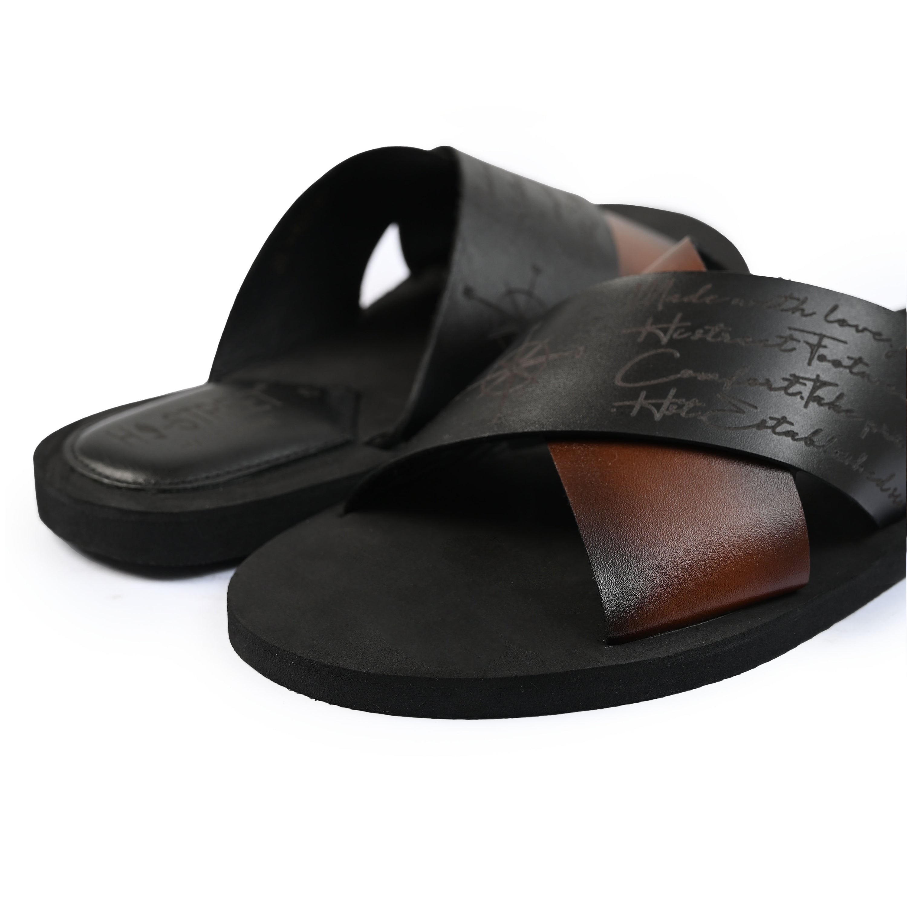 CONTRAST CROSS STRAP SLIPPER