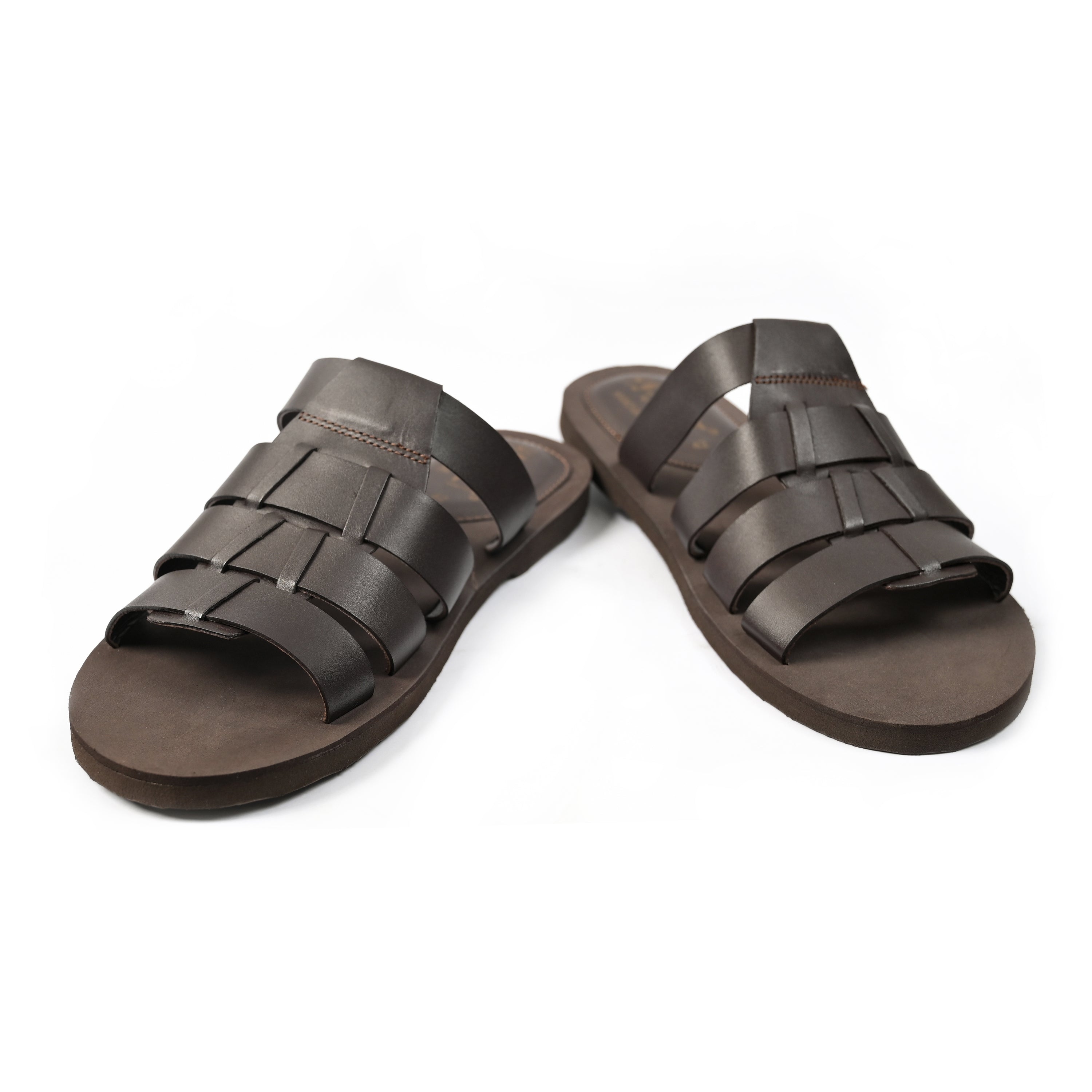 MULTI STRAPE LEATHER SLIPPER