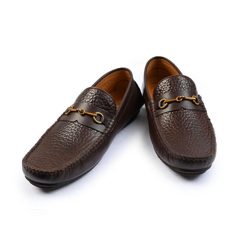 BLACK PEBLE GRAIN LEATHER MOCCASIN