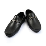 BLACK LEATHER MOCCASIN