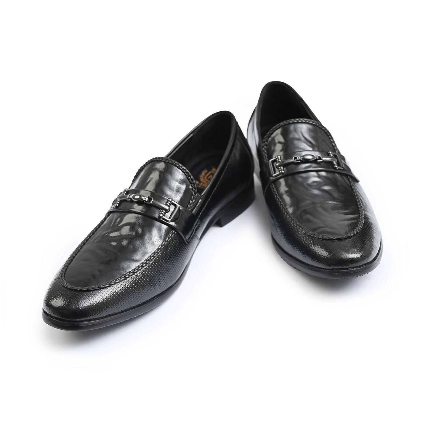 BLACK FAUX PATENT SHOES