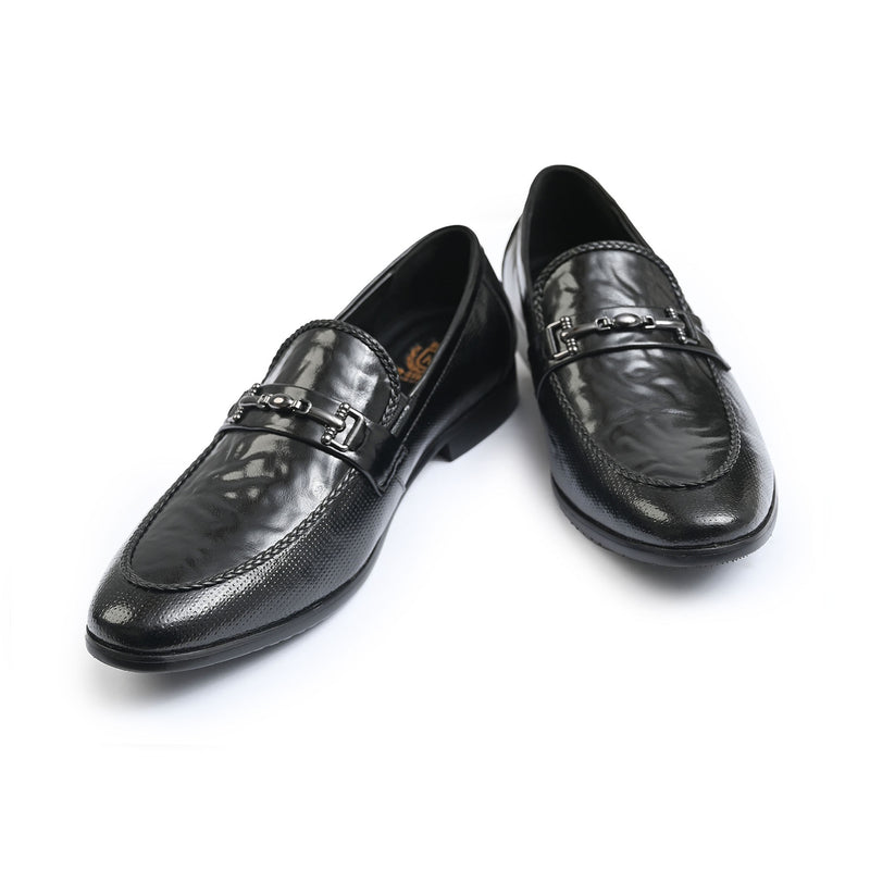 BLACK FAUX PATENT SHOES