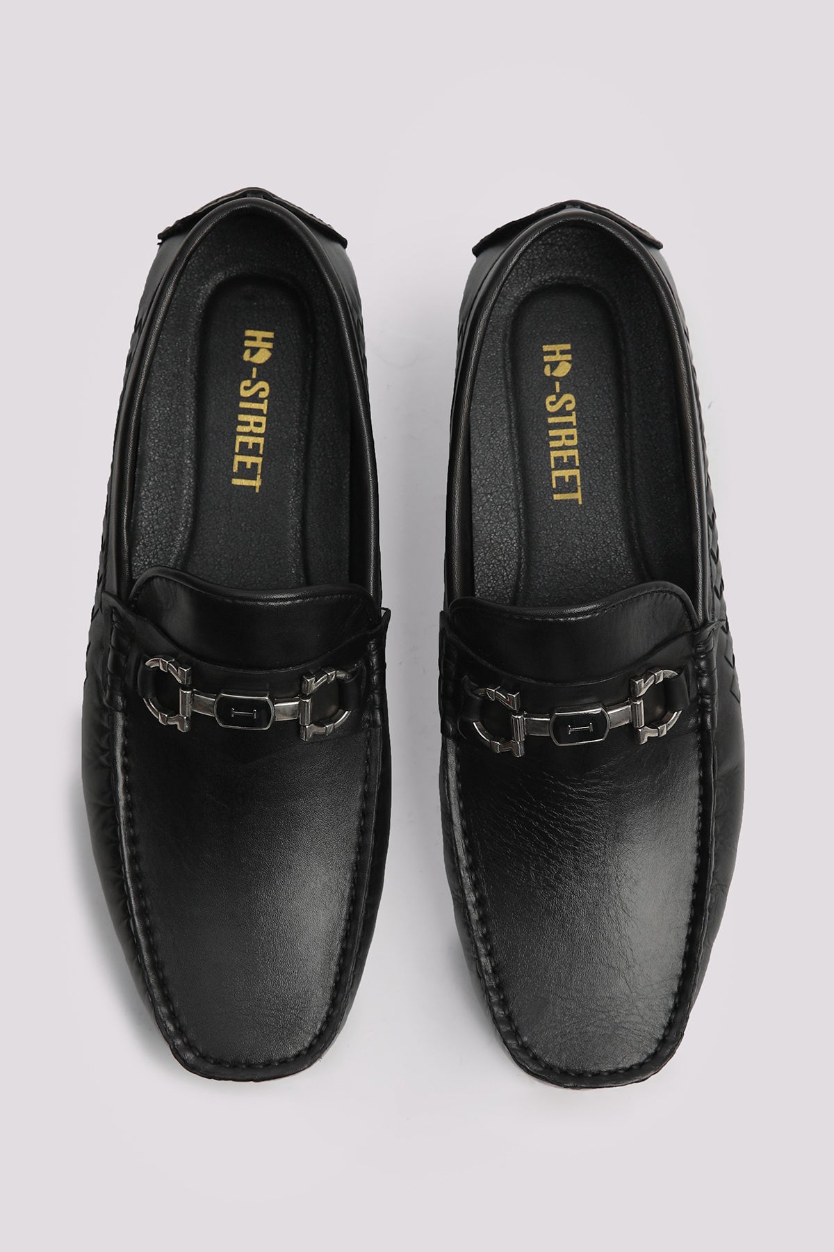 BLACK ANILINE LEATHER MOCCASIN