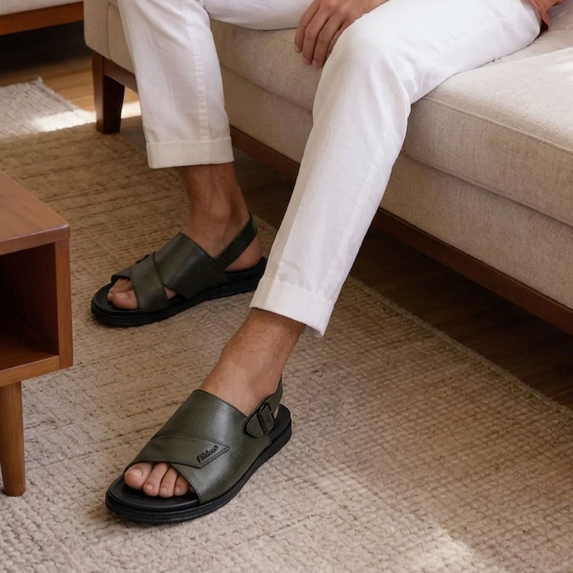 ANILINE LEATHER EVA SANDAL