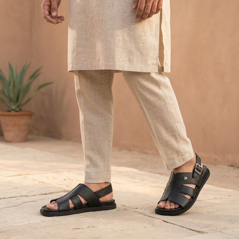 MILLED LEATHER SOFT SANDAL