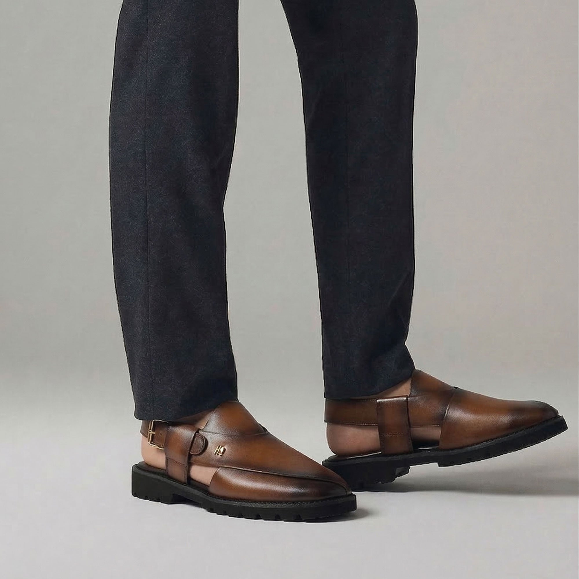 TWO TONE LEATHER EVA SANDAL