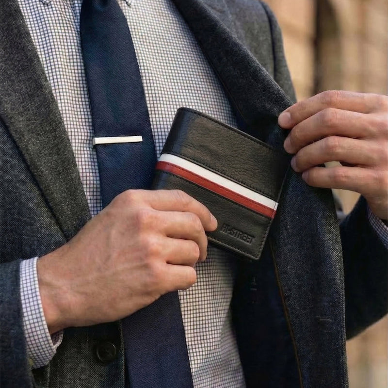 BLACK ANILINE LEATHER WALLET
