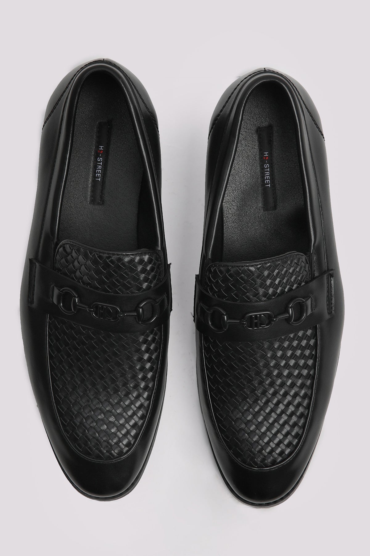 BLACK BRAIDED SNAFFLE LOAFER