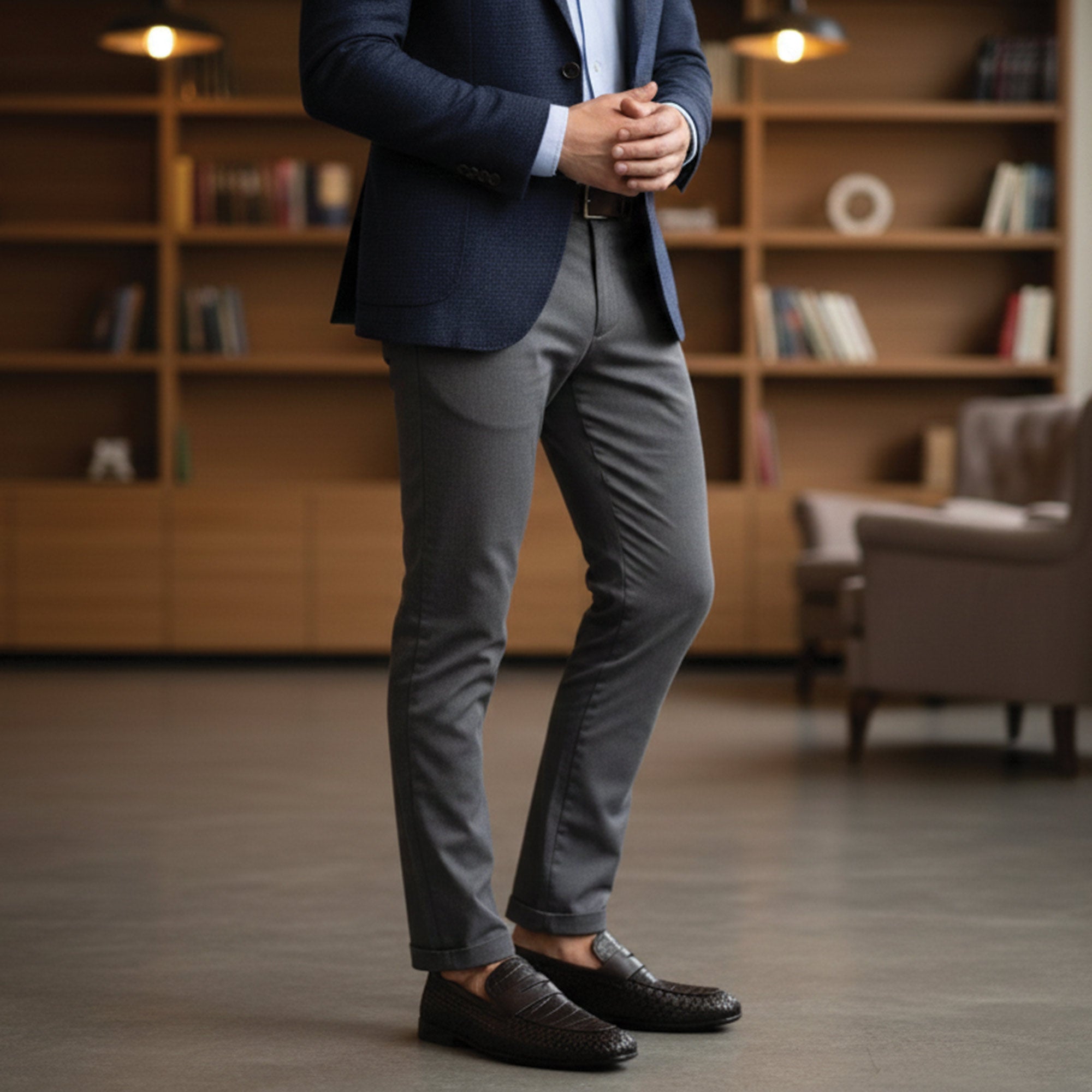 TEXTURED LEATHER BROWN SHOES