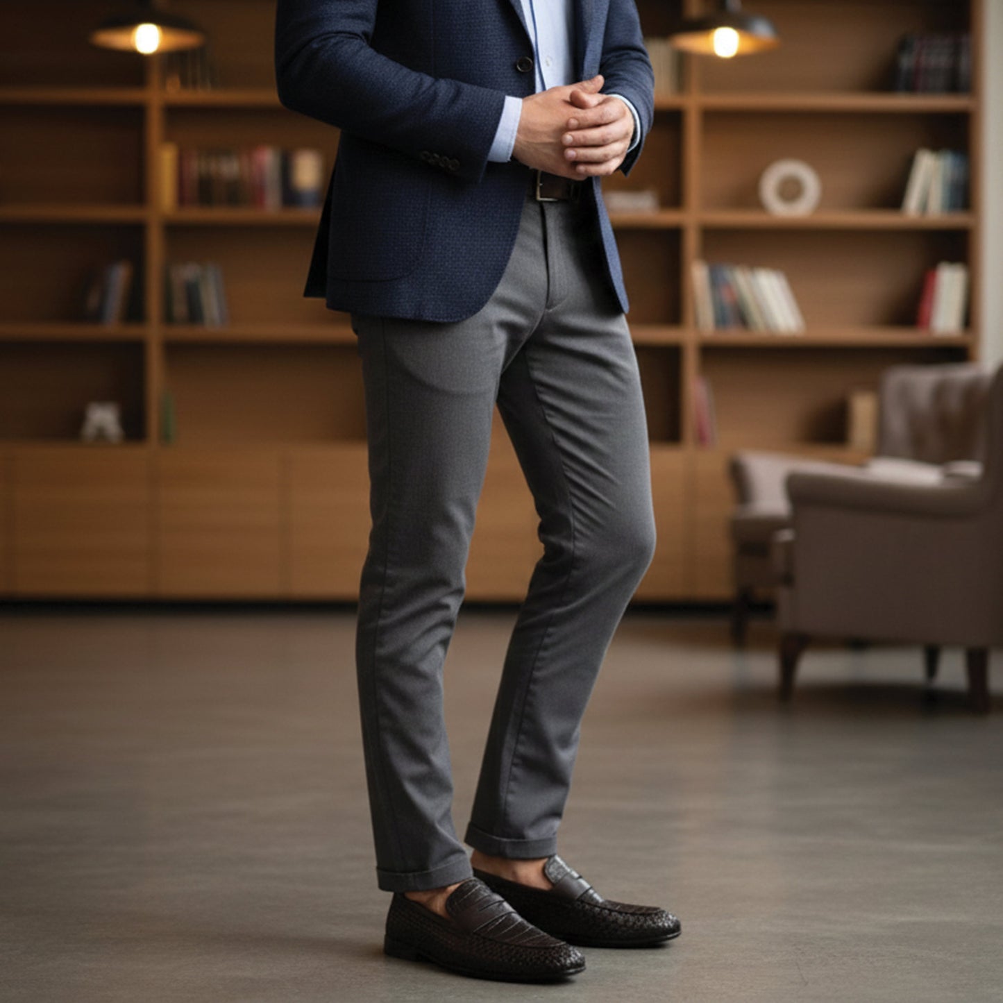 TEXTURED LEATHER BROWN SHOES