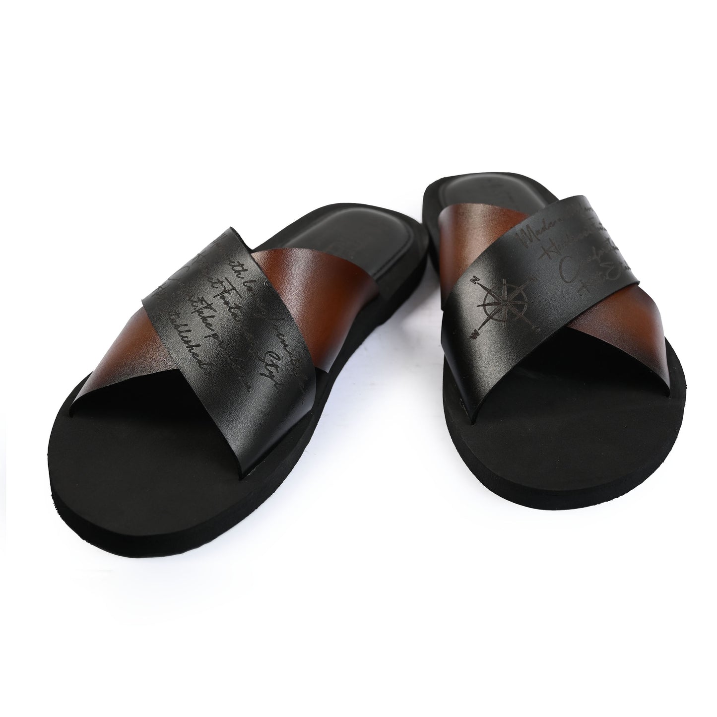 CONTRAST CROSS STRAP SLIPPER