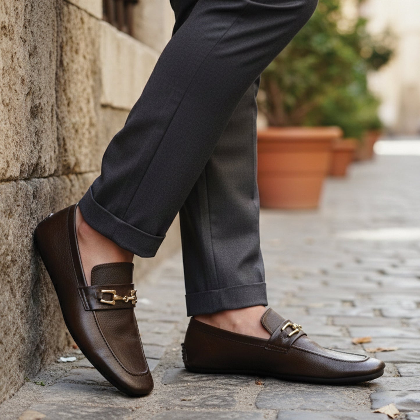 BROWN SOFT LEATHER LOAFER