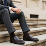 TEXTURED LEATHER BROWN SHOES