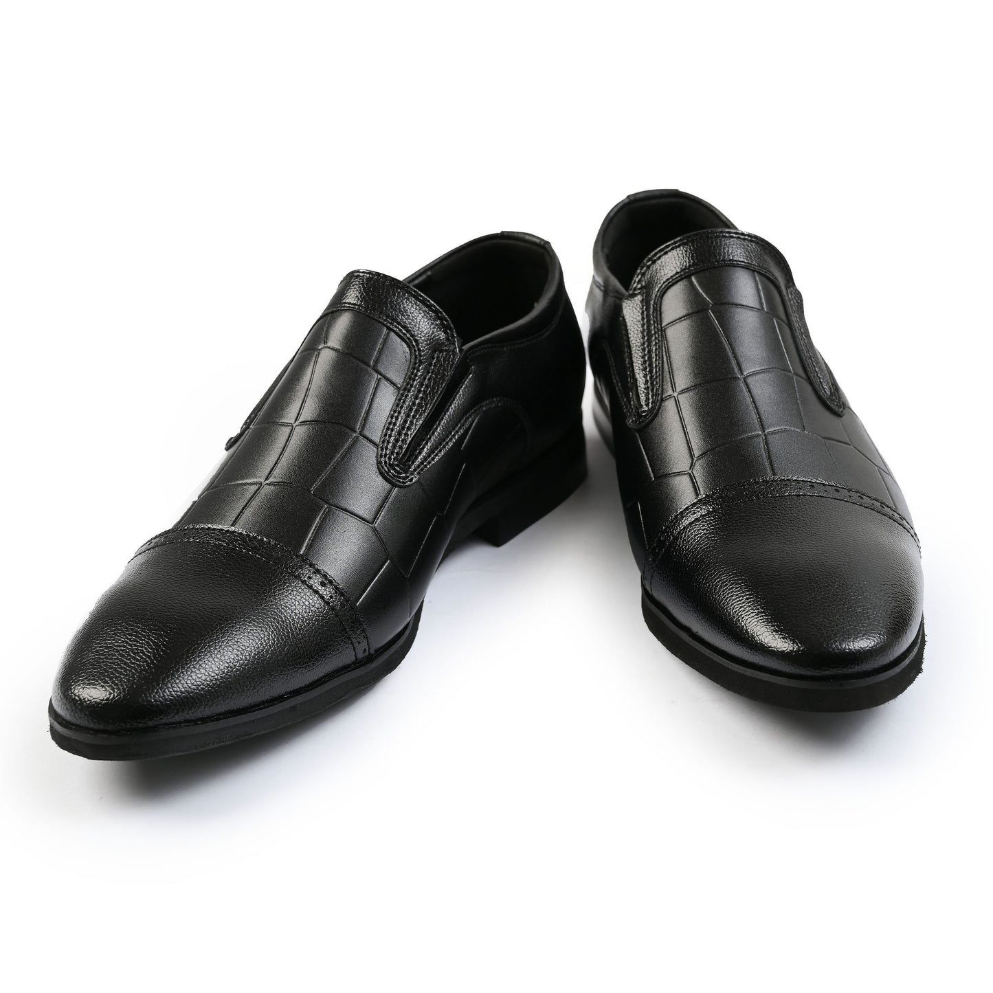 BLACK SPLIT LEATHER SHOES