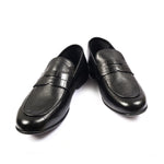 BLACK SPLIT LEATHER SHOES
